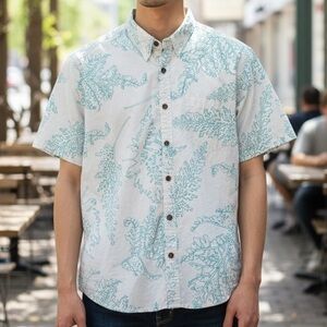 Ari South made in Hawai’i fern print aloha shirt, XL
